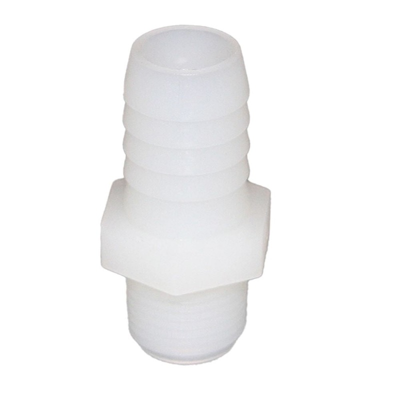 Male Barb Adapter – 5/8 ID x 3/8 MNPT – Natural Nylon