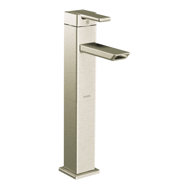 90 Degree Chrome one-handle low arc vessel bathroom faucet