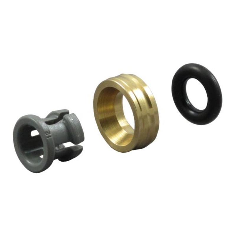 John Guest 1/4 Metal Half Cartridge, Stainless Steel Body, Gray Acetal Collet, Nitrile O-ring