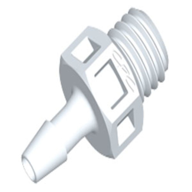 KS370 Straight Fitting Natural PVDF 1/4-28 UNF x 3/32 HB