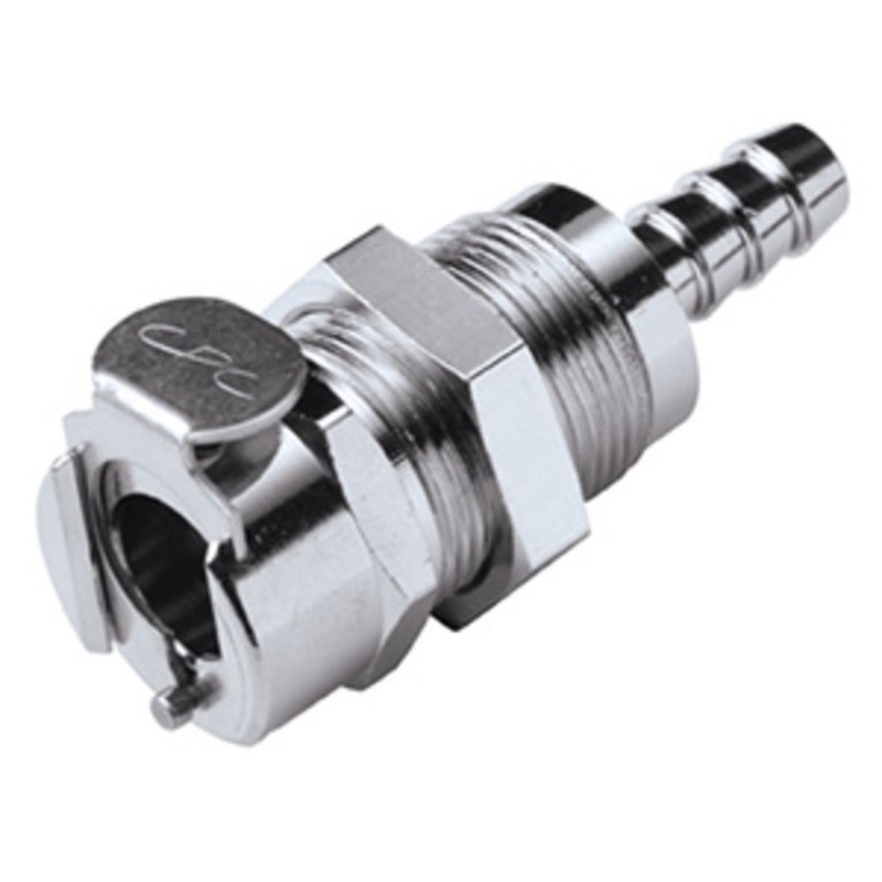LC16004 Panel Mount Hose Barb Coupling Body 1/4 ID Barb