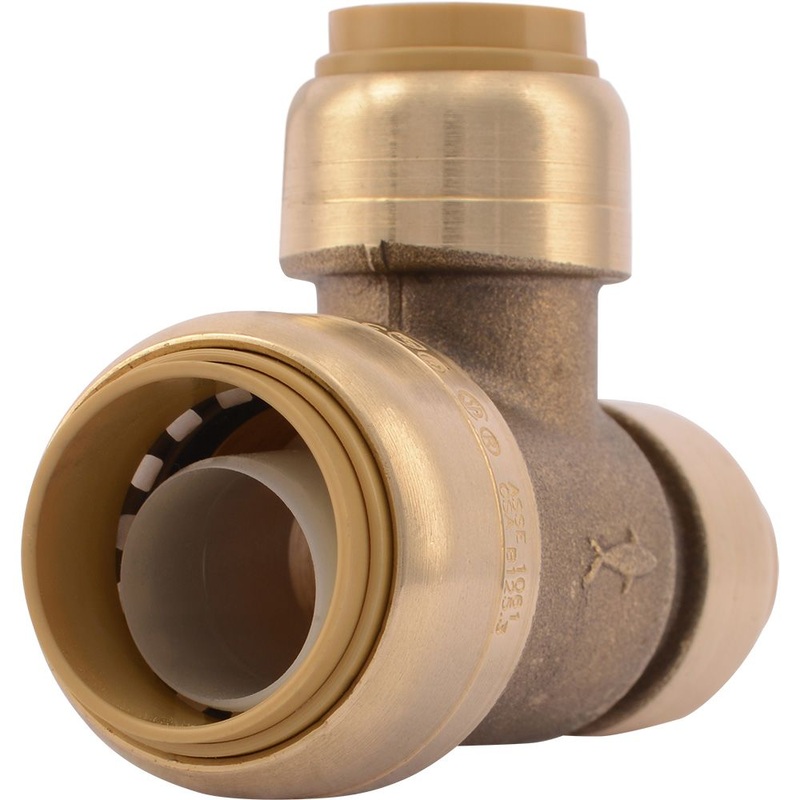 SharkBite U454LF Lead-Free Brass Push-to-Connect Reducing Tee – 3/4 x 1/2 x 1/2