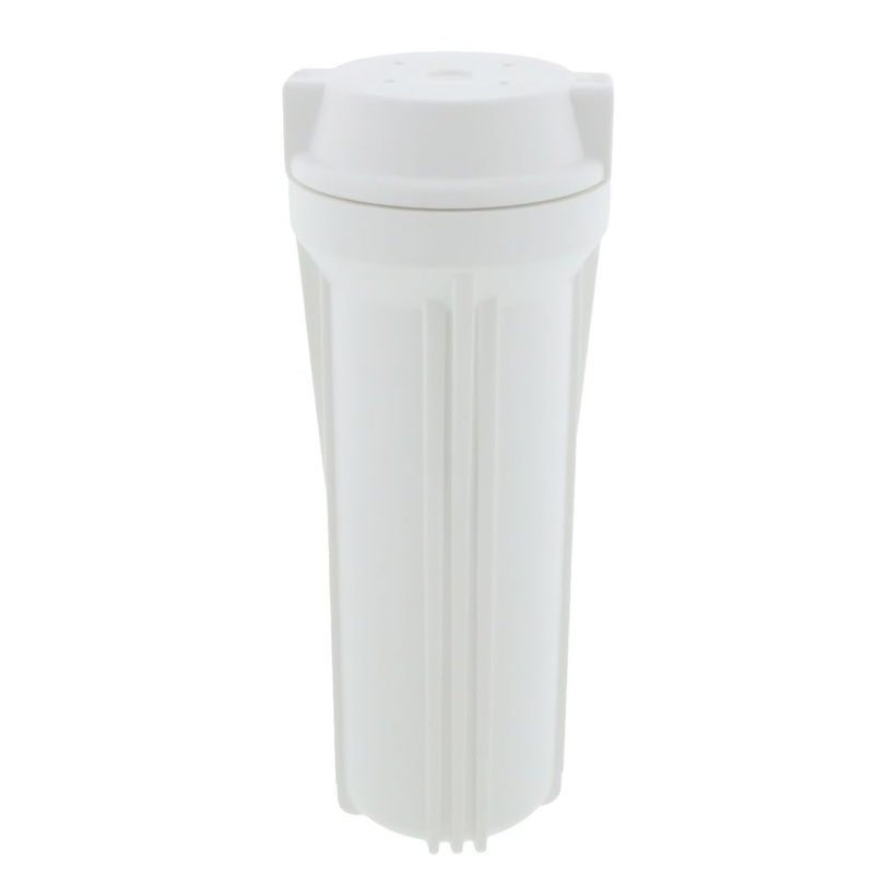 10 Slim Line Filter Housing White Sump/White Flat Cap 1/4 No PR – 1/4 FPT