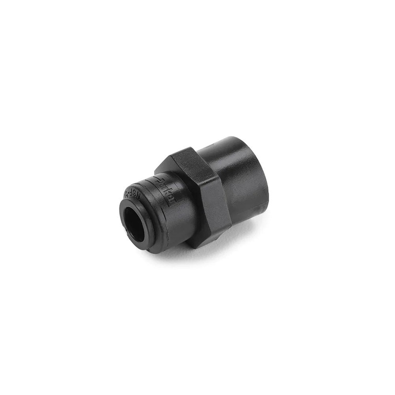 Black Kynar PVDF Female Connector – 3/8 x 3/8 NPTF