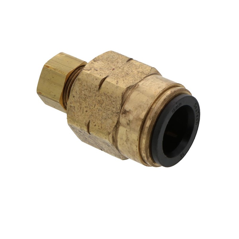 Watts AquaLock/SeaTech – Compression connector (brass) – 15mm x 3/8 nut
