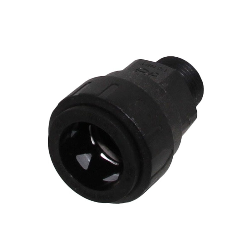 John Guest Black Male Connector – 1 CTS x 3/4 NPT
