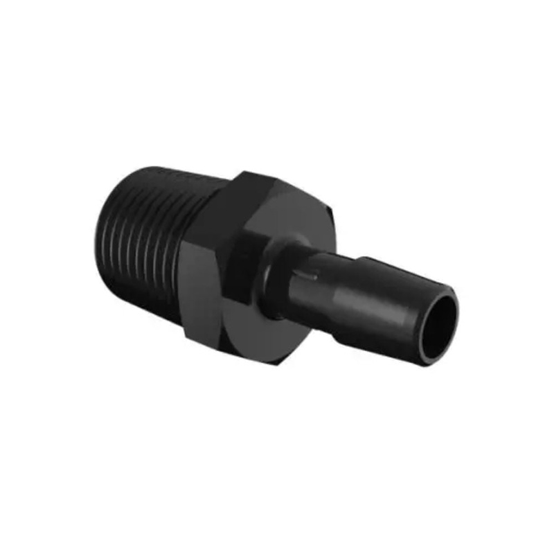 3/8 Tube ID x 1/2 NPT Nylon Threaded Adapter- Black