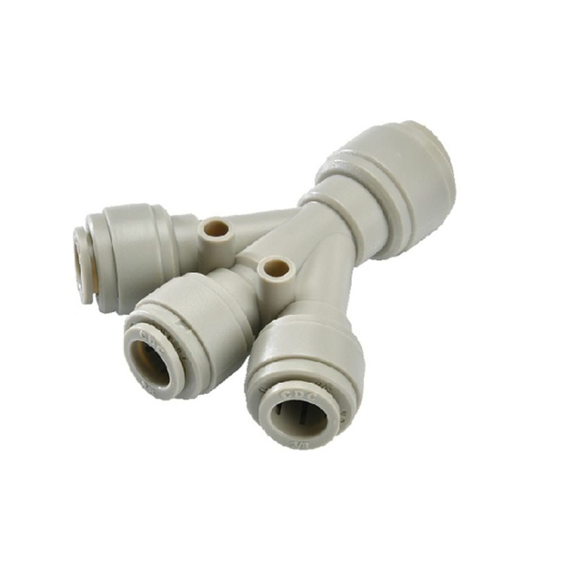 NeoFit Acetal Gray Three Way Divider 1/2 tube x 3/8 tube