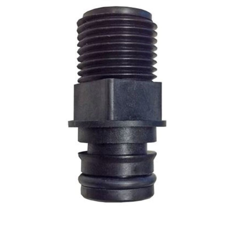 3/4 Quad Port x 1/2-14 QEST Straight Male Thread Fitting – with Viton O-rings