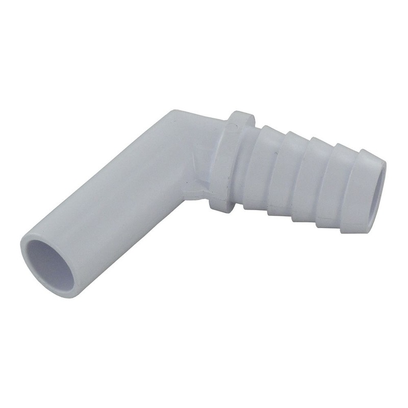 PushIn 45 ELBOW Barb Connector  – 5/8 ID Barb x 1/2 OD Stem