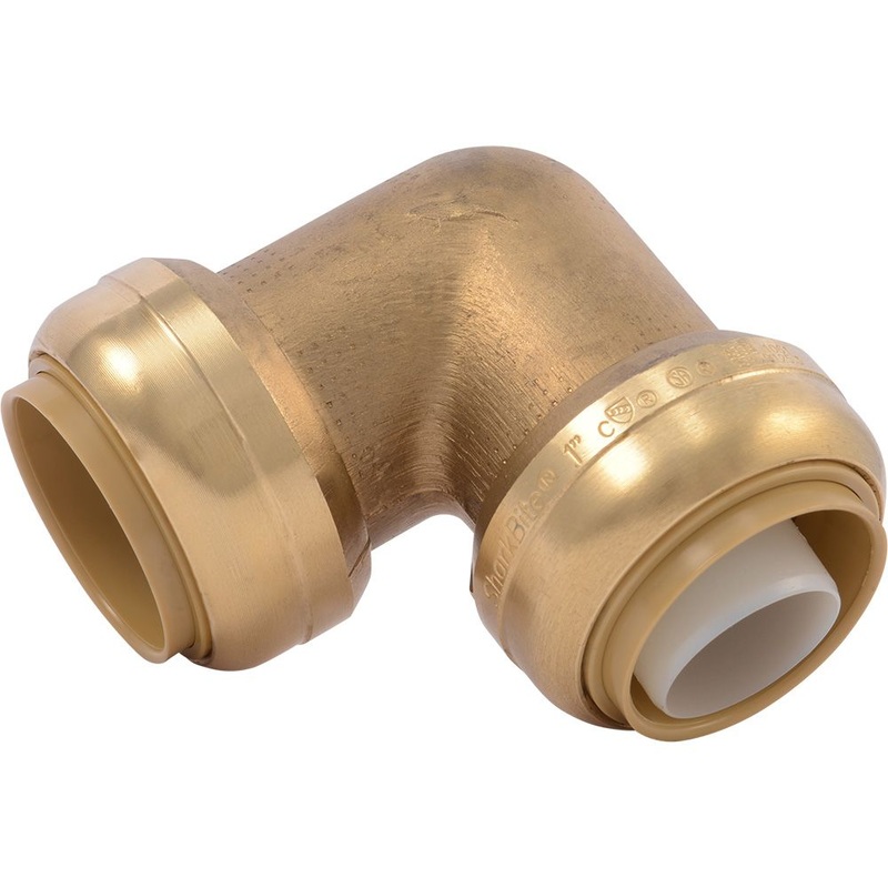 SharkBite U260LF Lead-Free Brass Push-to-Connect 90-Degree Elbow – 1 x 1