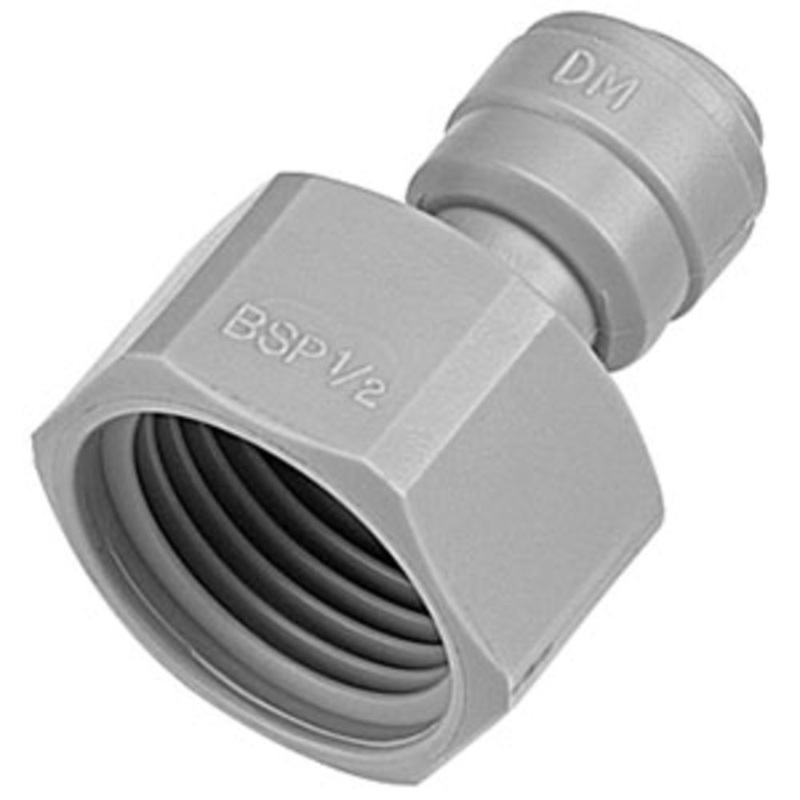 DMfit Female BSPP Connector Cone Type – 1/2 Push-in x 5/8 BSP(P)
