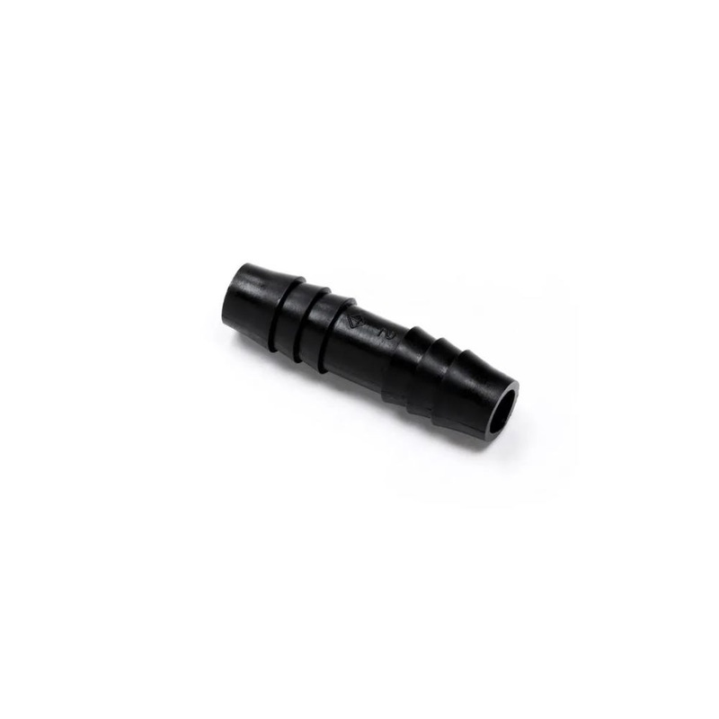Union Barb Connector without Stop  Barb x  Barb, Polypro Black