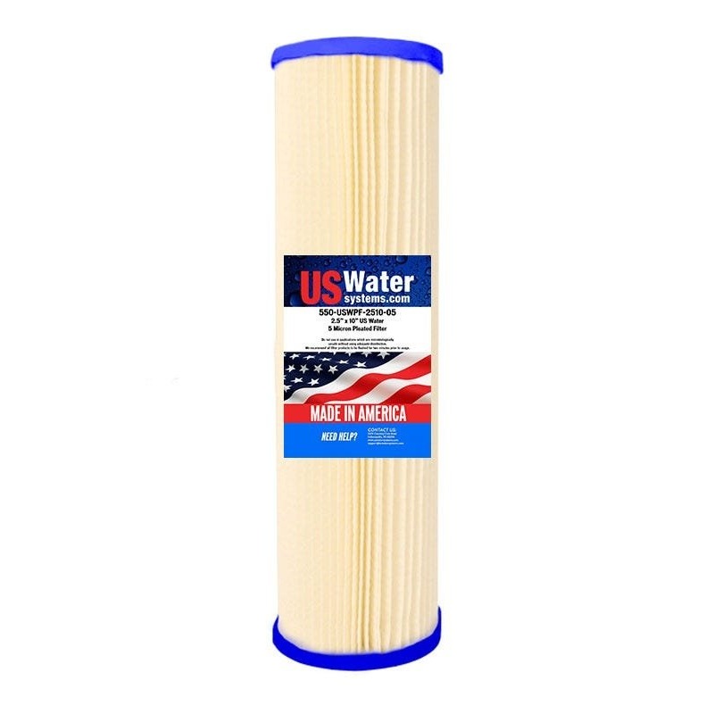 US Water 2.5 x 9.75 Pleated Filter Cartridge 5 Micron