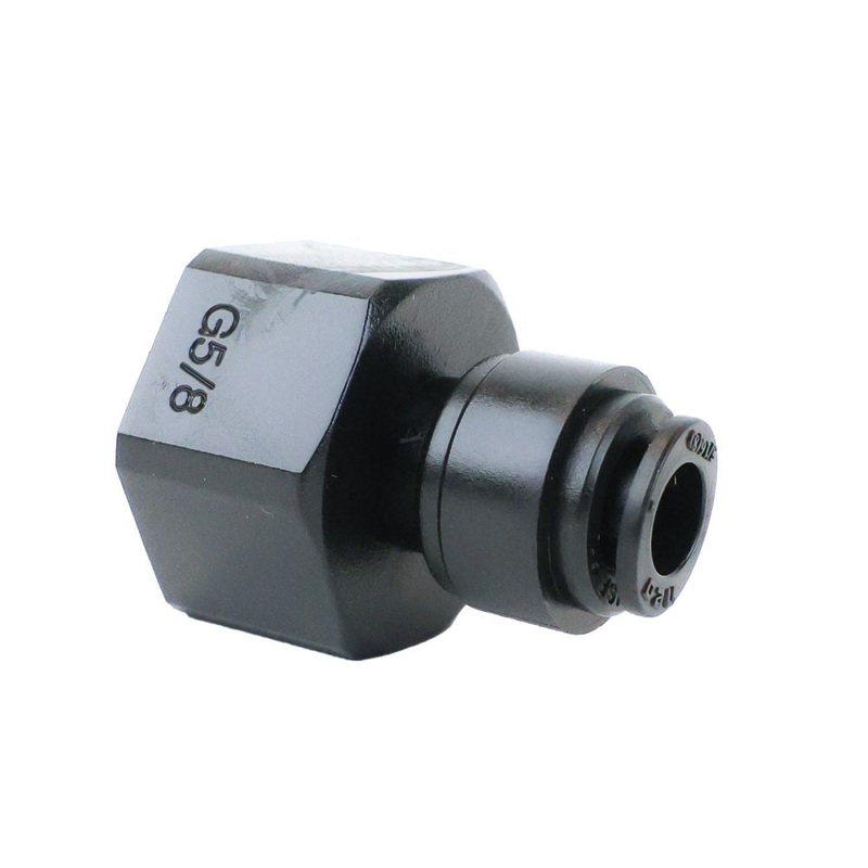 NeoFit – Acetal Natural Black Female Adapter 8mm(5/16) tube x 5/8 BSP(P) – Cone Type