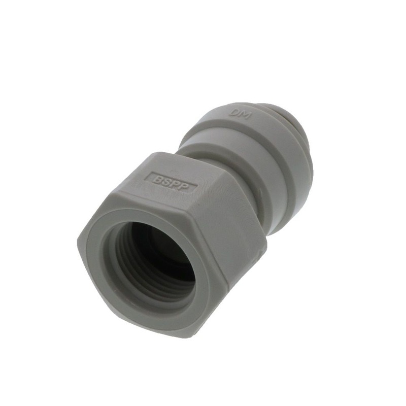 DMfit Female BSPP Connector Flat Type – 1/2 Push-in x 3/8 BSP(P)