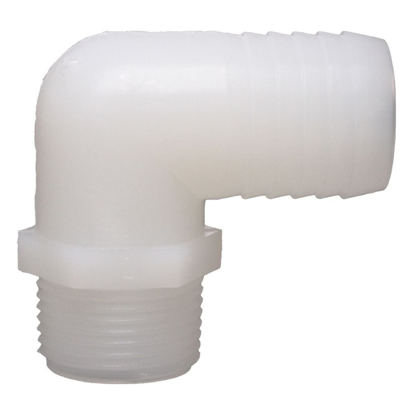 Male Elbow Barb x Male NPT – 1 HB x 1 1/4 MNPT