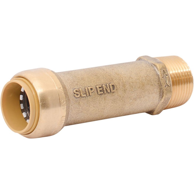 SharkBite U3134LF Lead-Free Brass Push-to-Connect SLIP Male Adapter – 3/4 Slip x 3/4 MPT