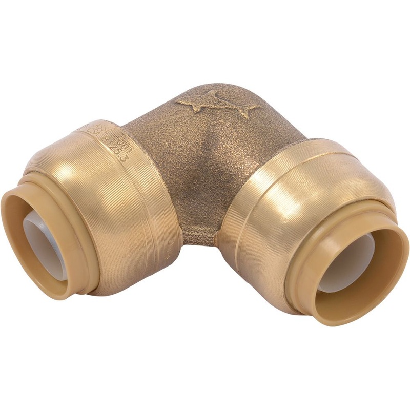 SharkBite U248LF Lead-Free Brass Push-to-Connect 90-Degree Elbow – 1/2 x 1/2