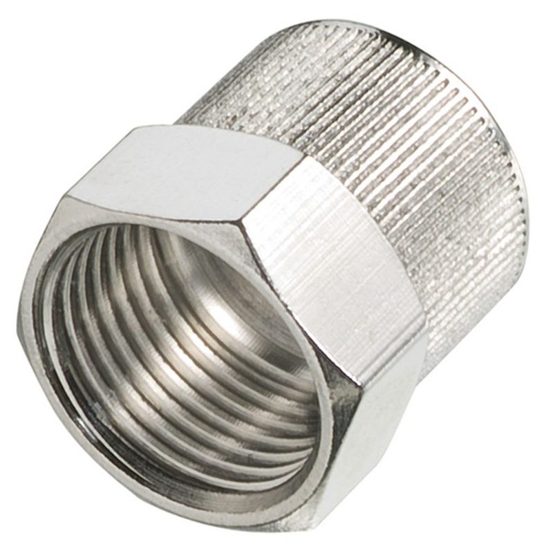 1/4 PTF Electroless Nickel Plated Brass Ferruleless Nut