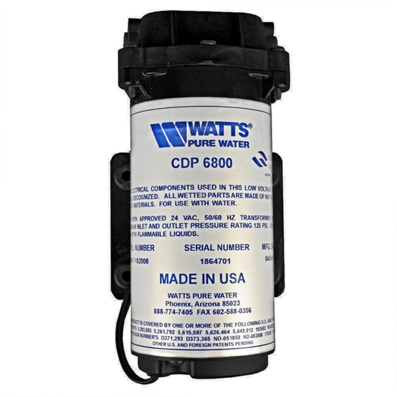 Watts CDP6800 RO Booster Pump for up to 50 GPD, 1/4JG, 24 VAC
