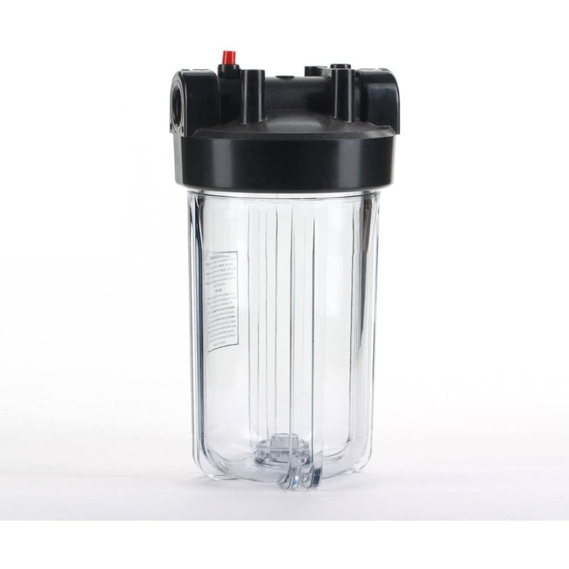 10 x 4.5 Water Filter Housing, Hi-Temp, Clear Body, Black Cap 1