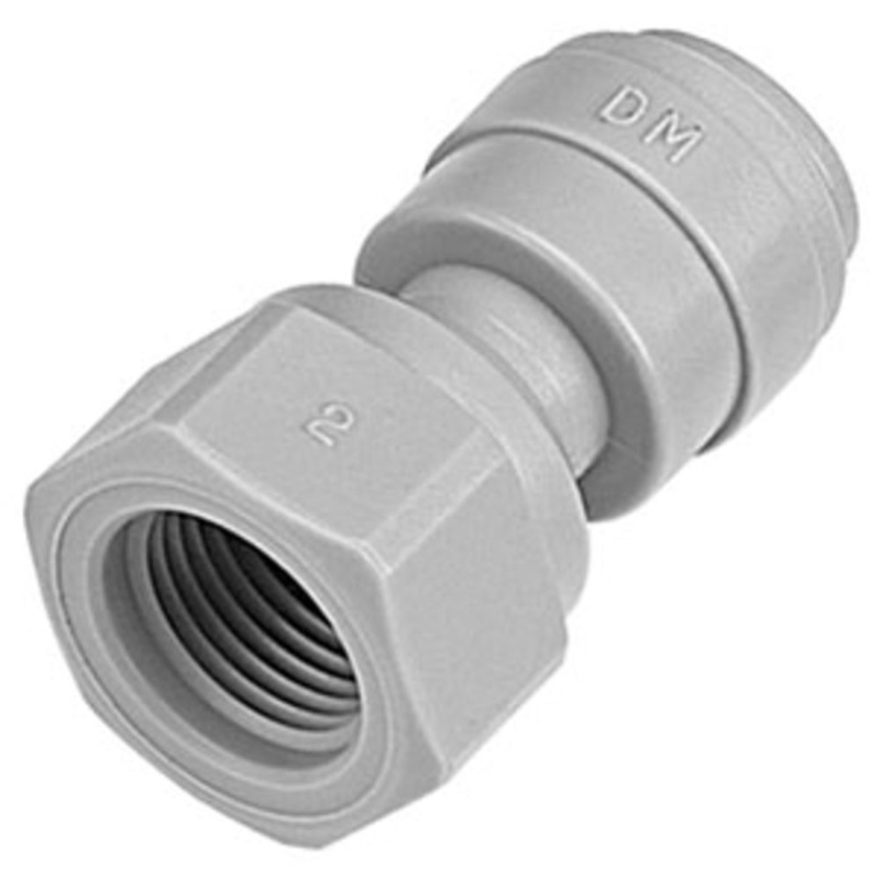 DMfit Female Flare Adapter – 1/4 Push-in x 7/16-20UNF- V Type