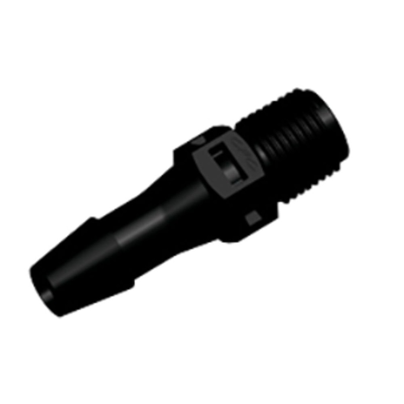 FitQuik Nylon Thread to Tube Straight Fitting – 1/8 NPT to 1/4 ID Barb – Black