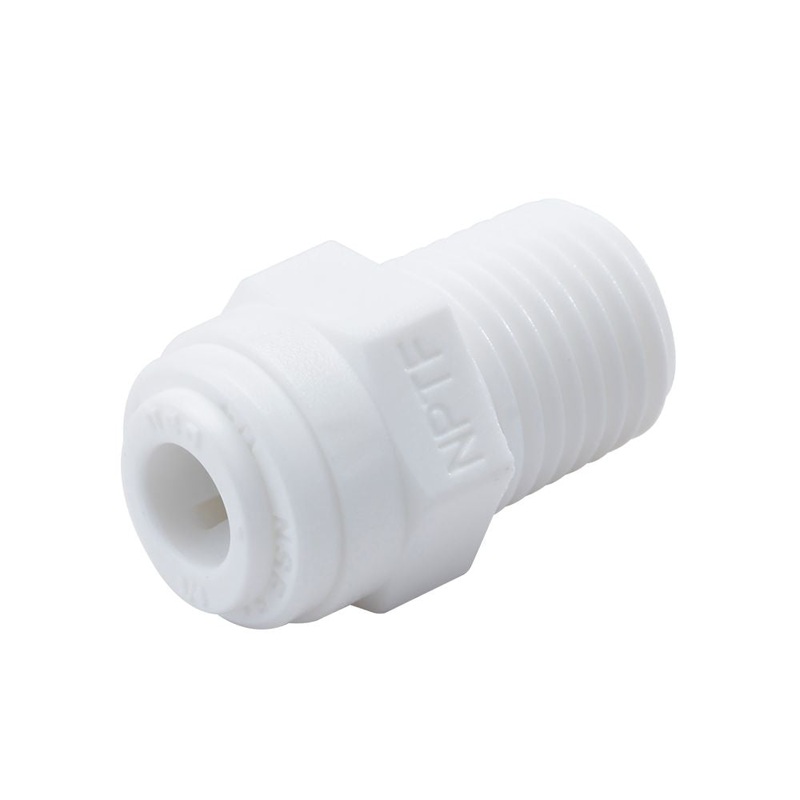 NeoFit – Acetal White Male Connector 1/4 Tube x 1/4 NPTF