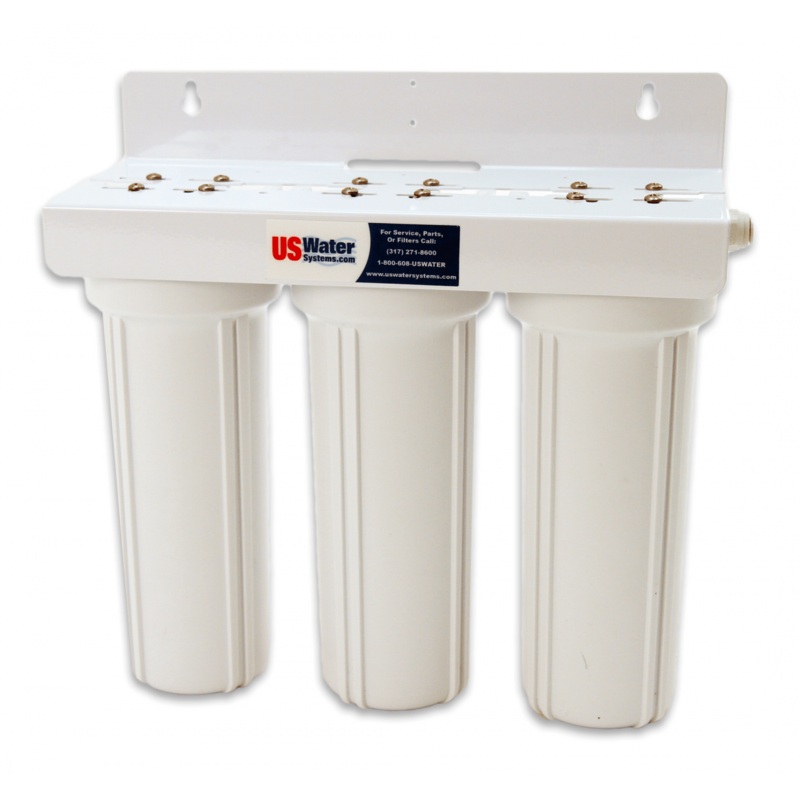 US Water Triple 2.5 x 10 Cartridge Filtration System