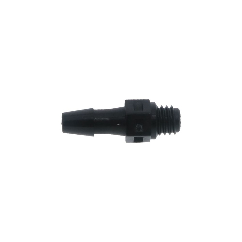 FitQuik Nylon Thread to Tube Straight Fitting – 10-32 UNF to 1/8 Hose Barb – Black