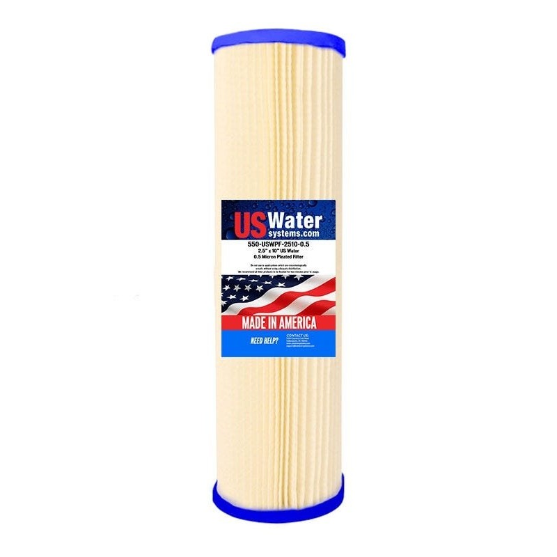 US Water 2.5 x 9.75 Pleated Filter Cartridge 0.5 Micron