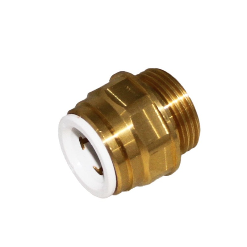 John Guest Brass Male Connector BSPT – 15mm x 1/2 BSPT