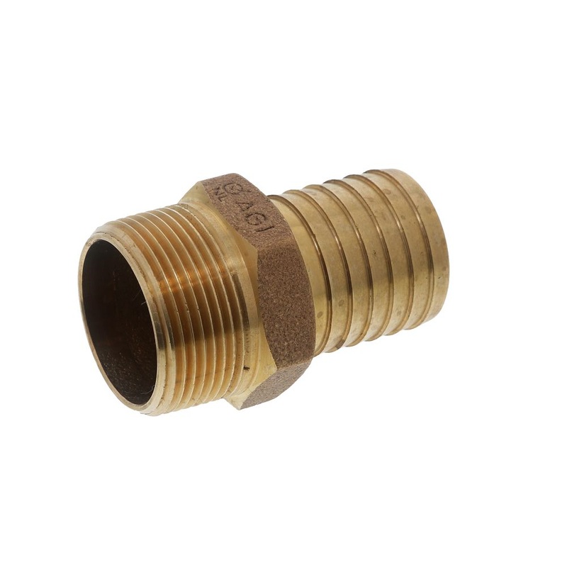 Brass Hose Barb Male Adapter Lead-Free 1-1/4 MIPT x 1-1/4 Barb