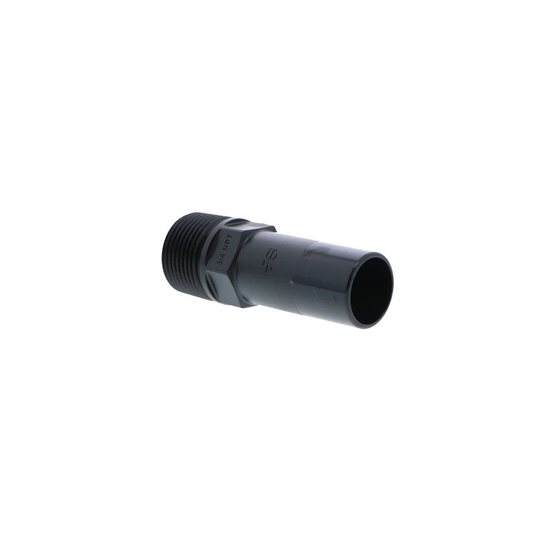 John Guest Black Male Stem Adapter – 3/4 CTS Stem x 3/4 NPT