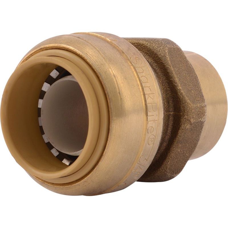 SharkBite U092LF Lead-Free Brass Push-to-Connect Female Adapter – 3/4 x 1/2 FPT Bullnose