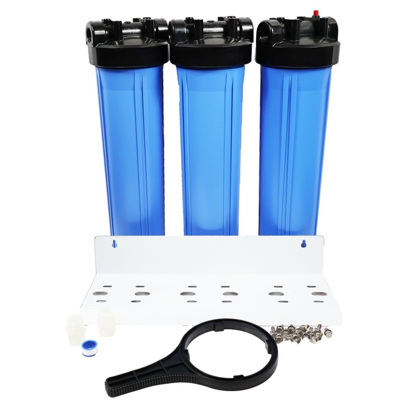 20 Big Flow Triple Series Plumbed Filter Housing DIY 1 FPT