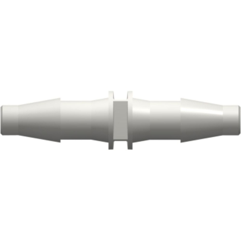 LinkTech Straight Through Tube Fitting with Classic Series Barbs, 5/32 (4.0 mm) ID Tubing, White Nylon