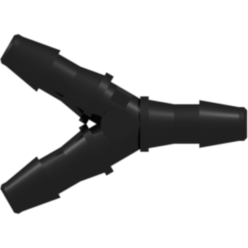 LinkTech Y Tube Fitting with 200 Series Barbs, 1/8 (3.2 mm) ID Tubing, Black Nylon
