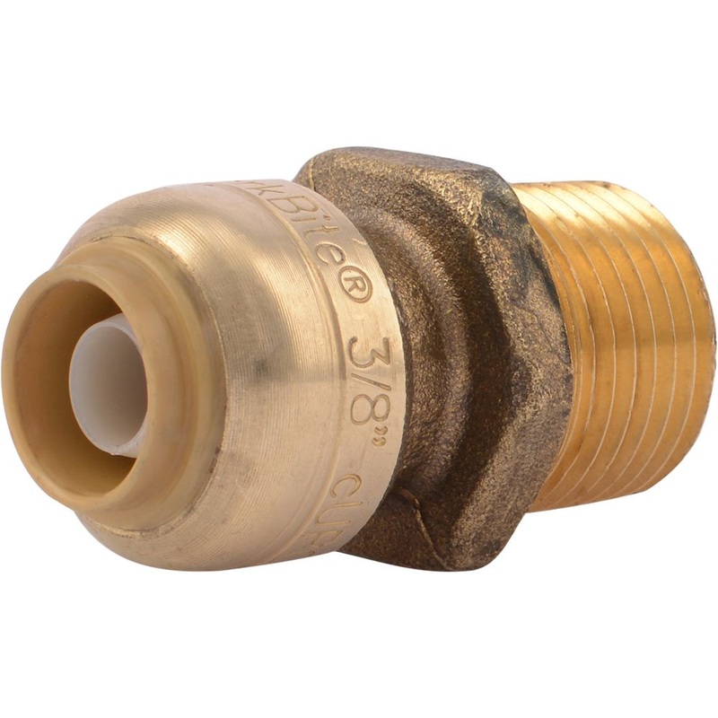SharkBite U118LF Lead-Free Brass Push-to-Connect Male Adapter – 3/8 x 1/2 MPT