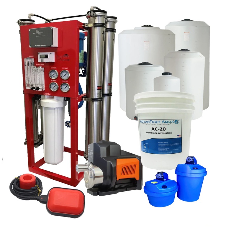 8000 GPD Complete Commercial Reverse Osmosis Water System with Tank and Post Treatment