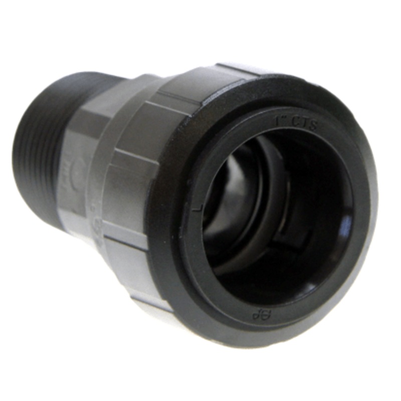 Black John Guest 1 Male Connector – PSEI013628E