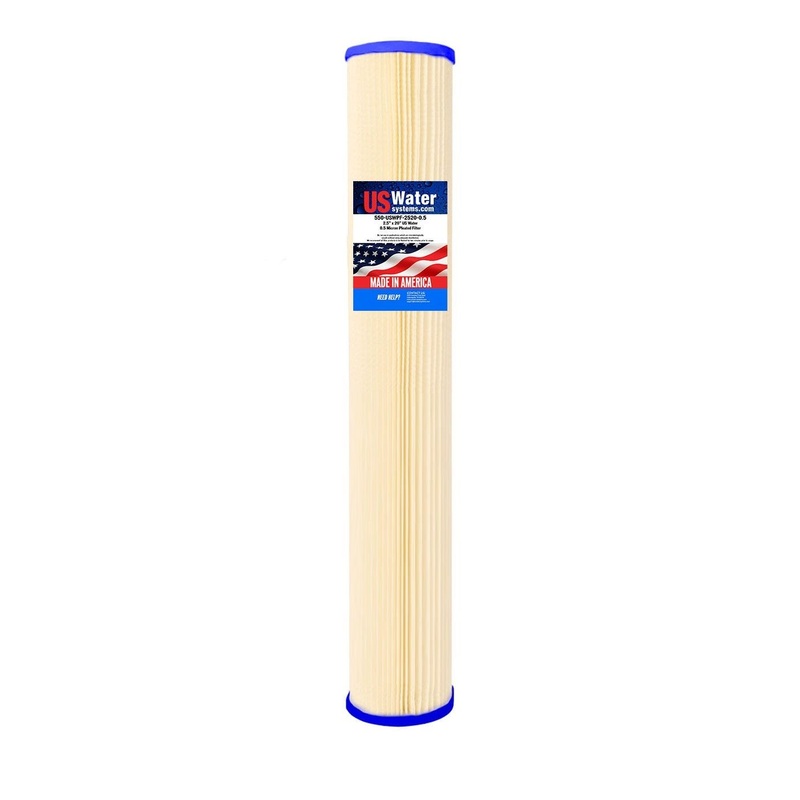 US Water 2.5 x 20 Pleated Filter Cartridge 0.5 Micron